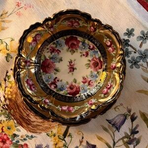 Nippon hand painted set of 2 bowl and a plate